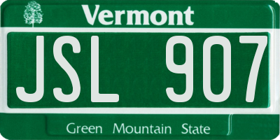 VT license plate JSL907