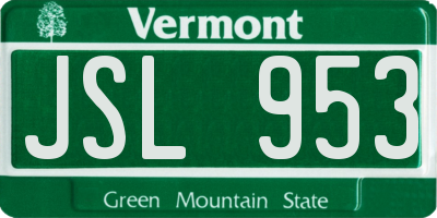 VT license plate JSL953