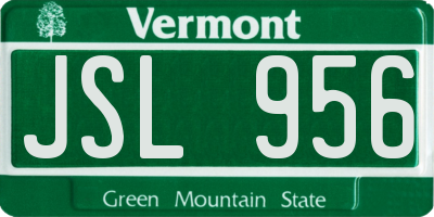 VT license plate JSL956