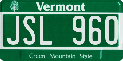 VT license plate JSL960