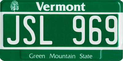 VT license plate JSL969