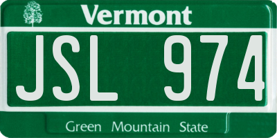 VT license plate JSL974