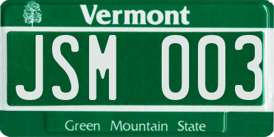 VT license plate JSM003