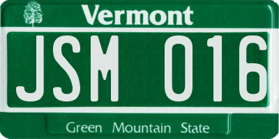 VT license plate JSM016