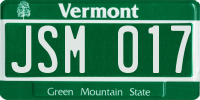 VT license plate JSM017