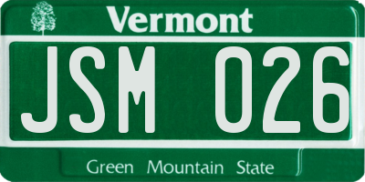VT license plate JSM026