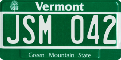 VT license plate JSM042