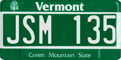 VT license plate JSM135