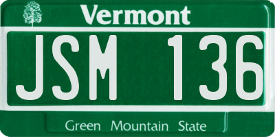 VT license plate JSM136