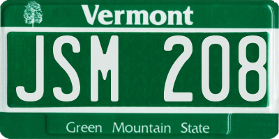 VT license plate JSM208