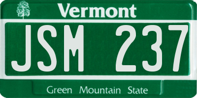 VT license plate JSM237