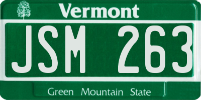 VT license plate JSM263