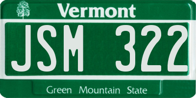 VT license plate JSM322