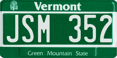 VT license plate JSM352