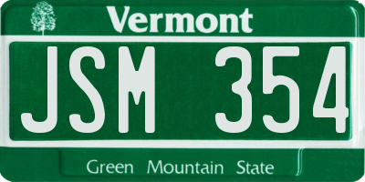 VT license plate JSM354