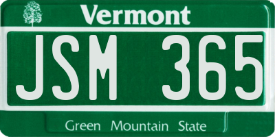 VT license plate JSM365