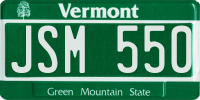 VT license plate JSM550
