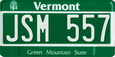 VT license plate JSM557