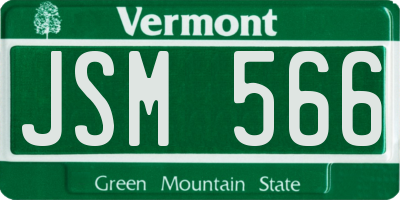 VT license plate JSM566