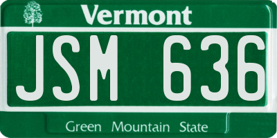 VT license plate JSM636