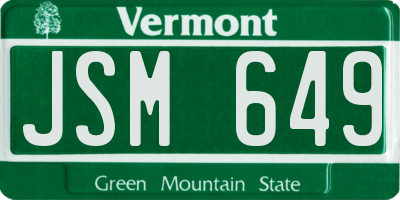 VT license plate JSM649