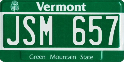 VT license plate JSM657