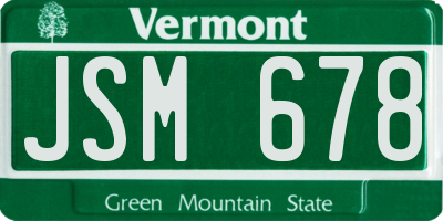VT license plate JSM678