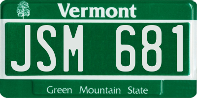 VT license plate JSM681