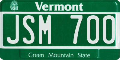 VT license plate JSM700