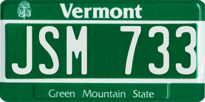 VT license plate JSM733