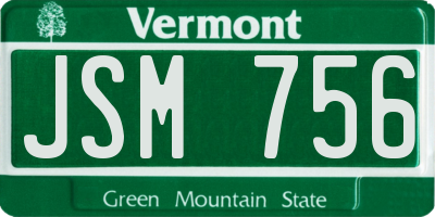 VT license plate JSM756