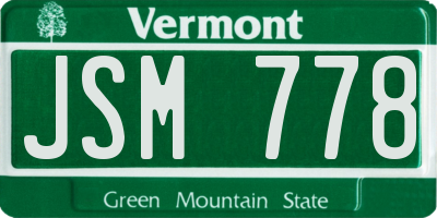 VT license plate JSM778