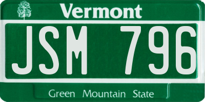 VT license plate JSM796