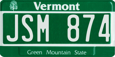 VT license plate JSM874