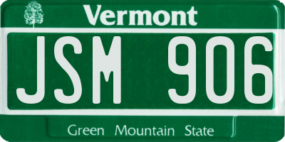 VT license plate JSM906