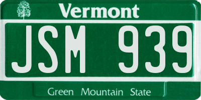 VT license plate JSM939