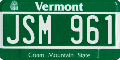 VT license plate JSM961