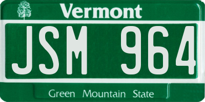 VT license plate JSM964