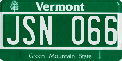 VT license plate JSN066
