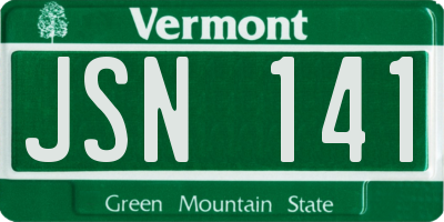 VT license plate JSN141