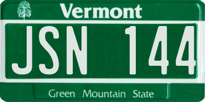 VT license plate JSN144