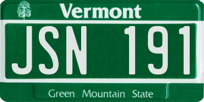 VT license plate JSN191