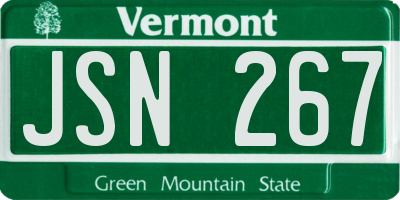 VT license plate JSN267