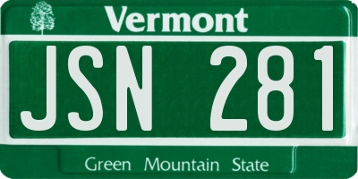 VT license plate JSN281