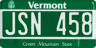 VT license plate JSN458
