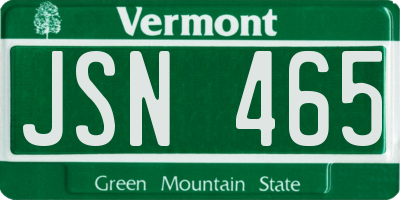 VT license plate JSN465