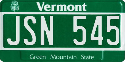 VT license plate JSN545