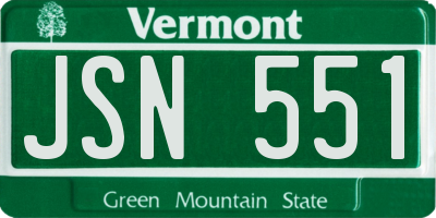 VT license plate JSN551