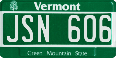 VT license plate JSN606