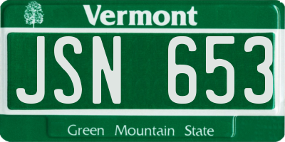 VT license plate JSN653